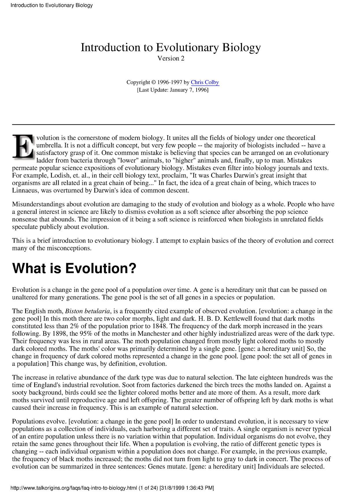 thesis on evolutionary biology