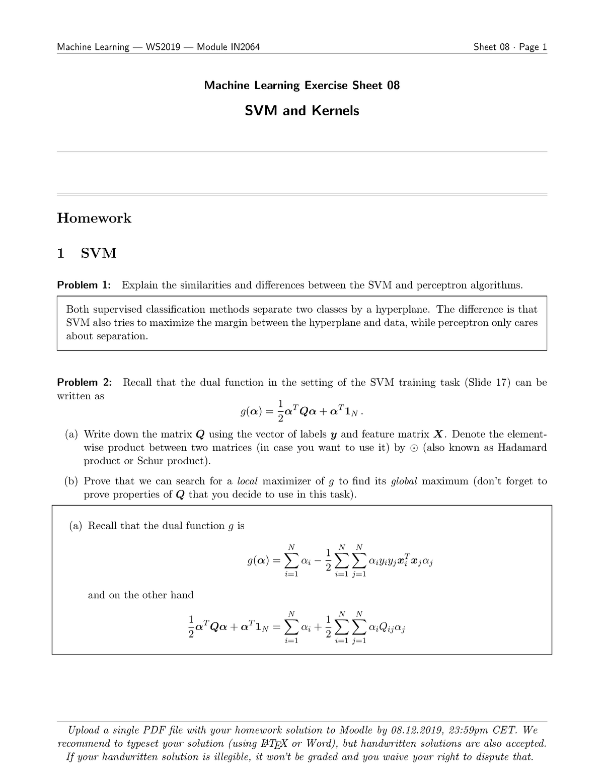 svm homework solution