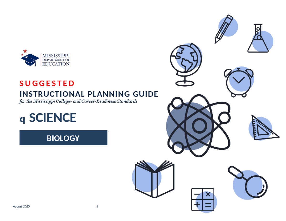 Science instructional planning guide biology january 2021 S U G G E S