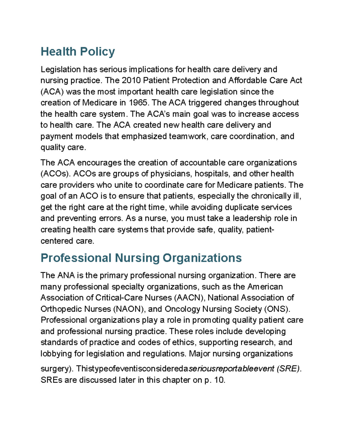 Health Policy - Health Policy Legislation has serious implications for ...