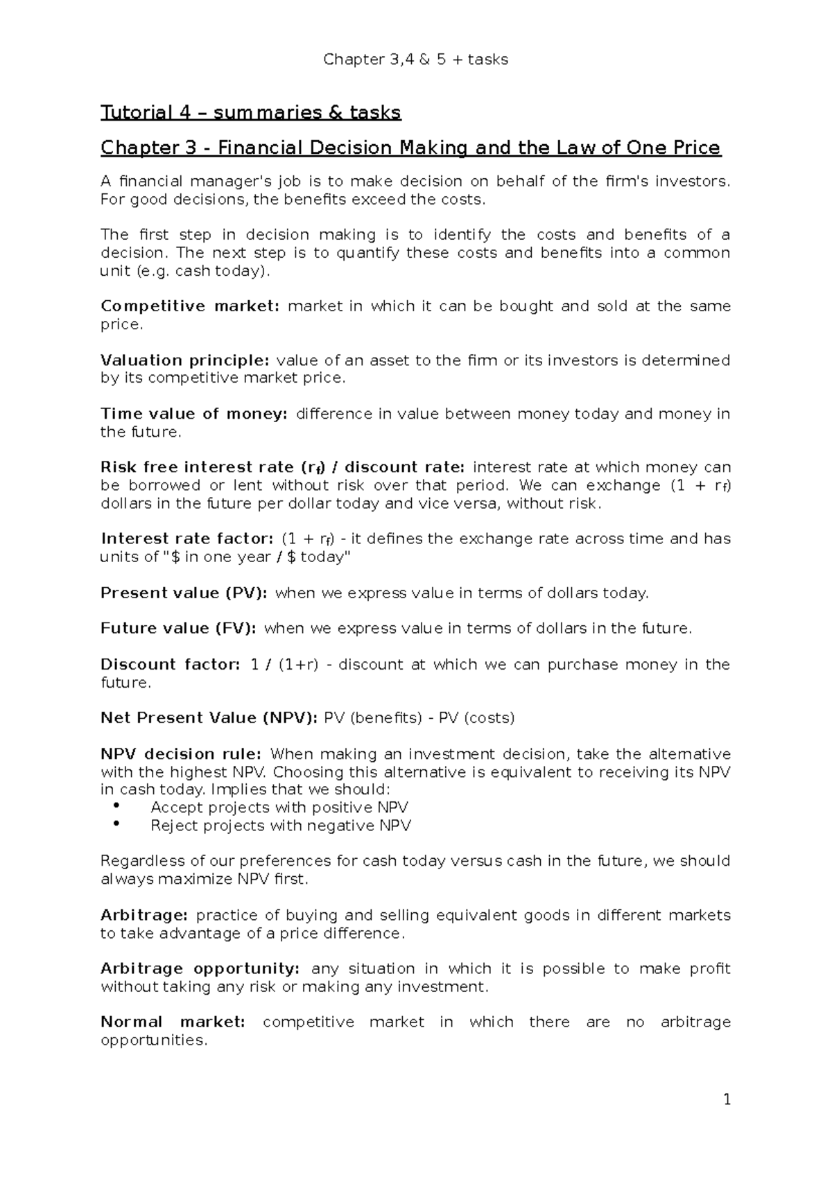 Tutorial 4 - summaries and tasks - Tutorial 4 – summaries & tasks ...