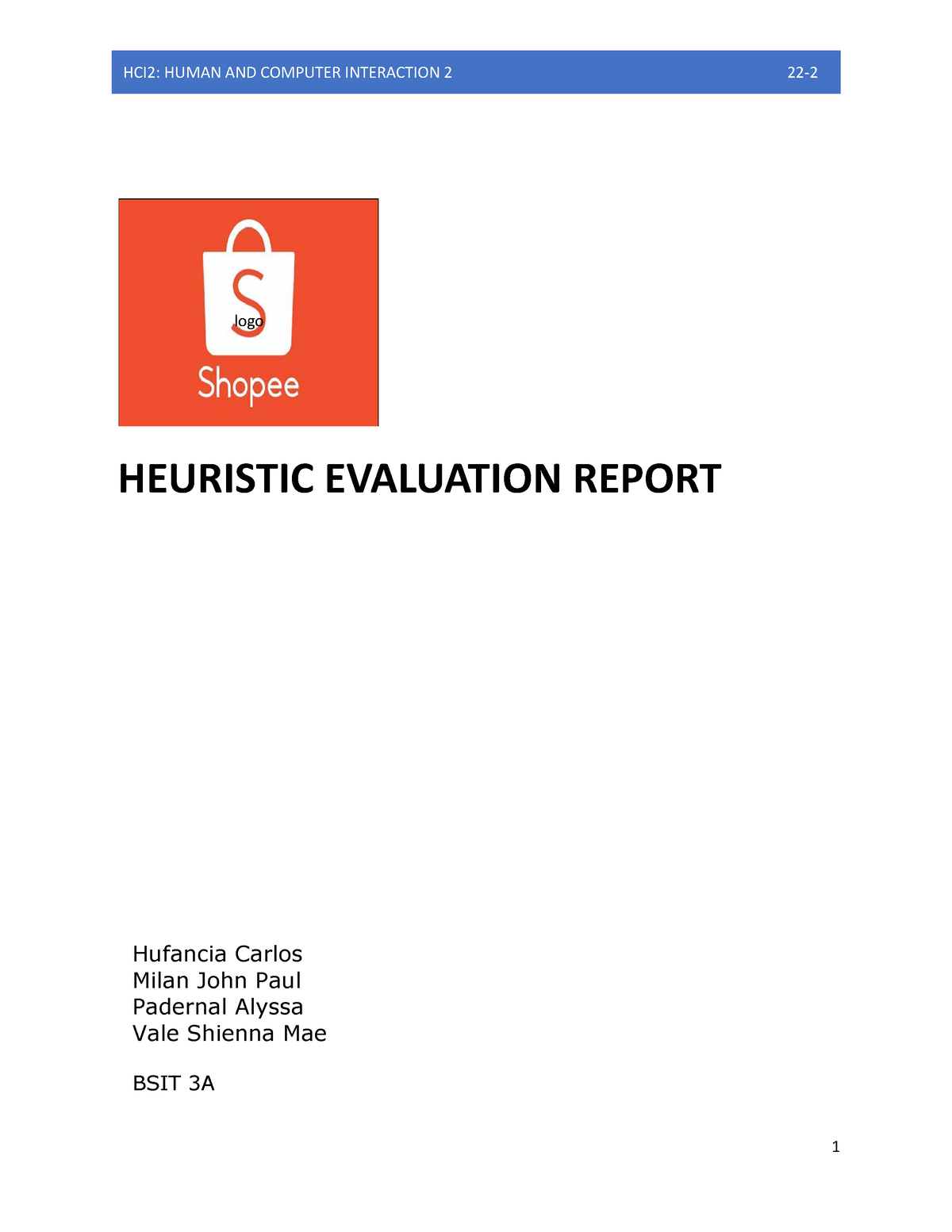 Heuristic-Evaluation-Template - Logo HEURISTIC EVALUATION REPORT ...