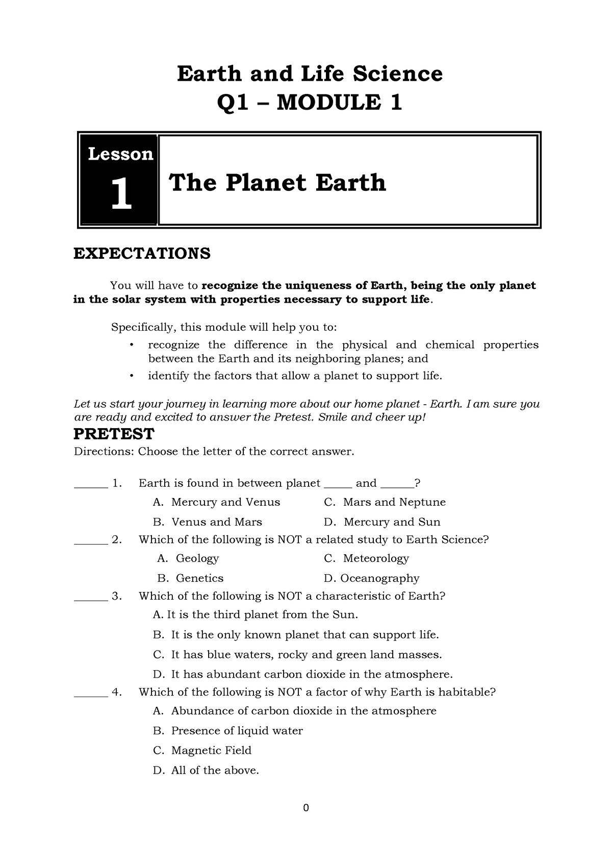 ELS Q1 Module 1   Earth And Life Science Is An Interdisciplinary Course