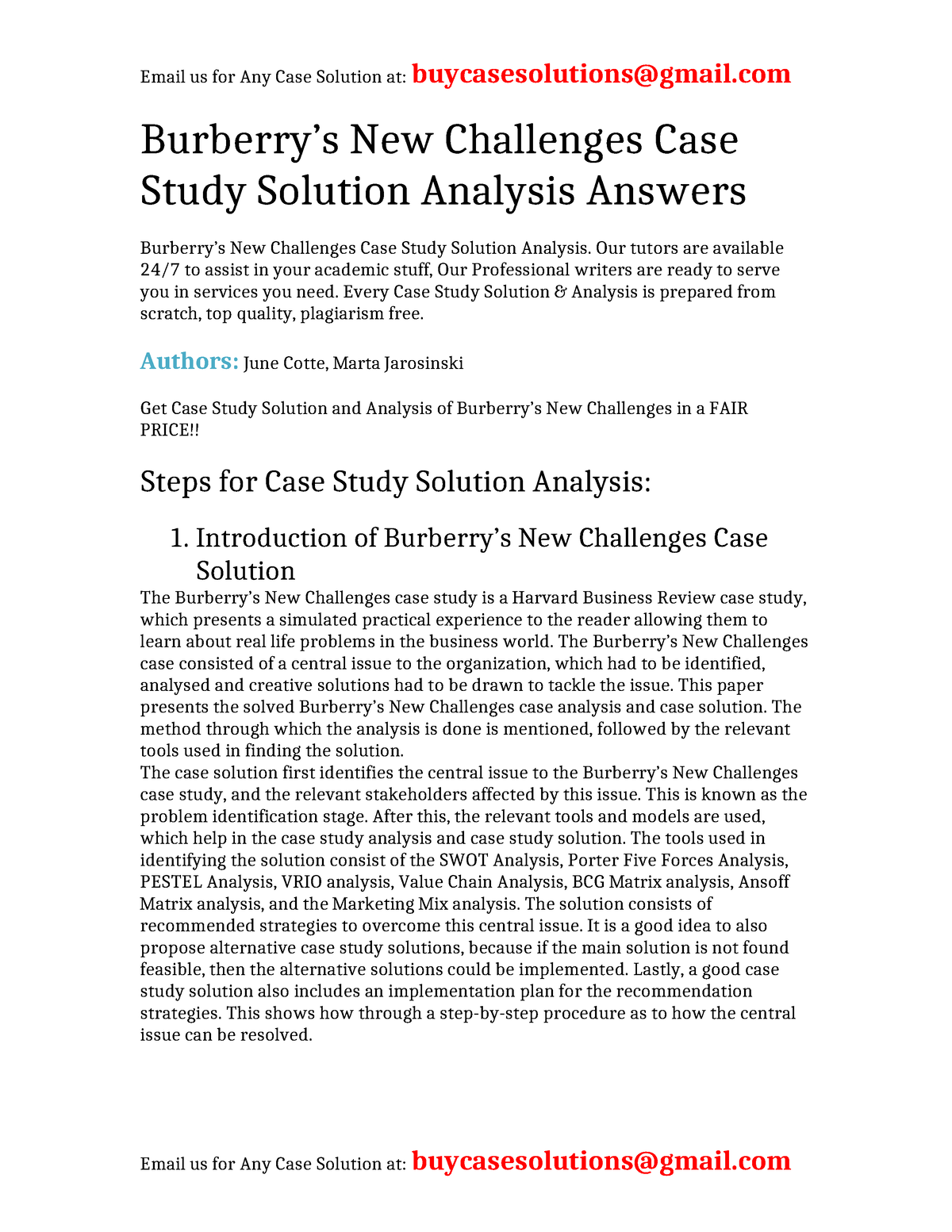 burberry case study solution