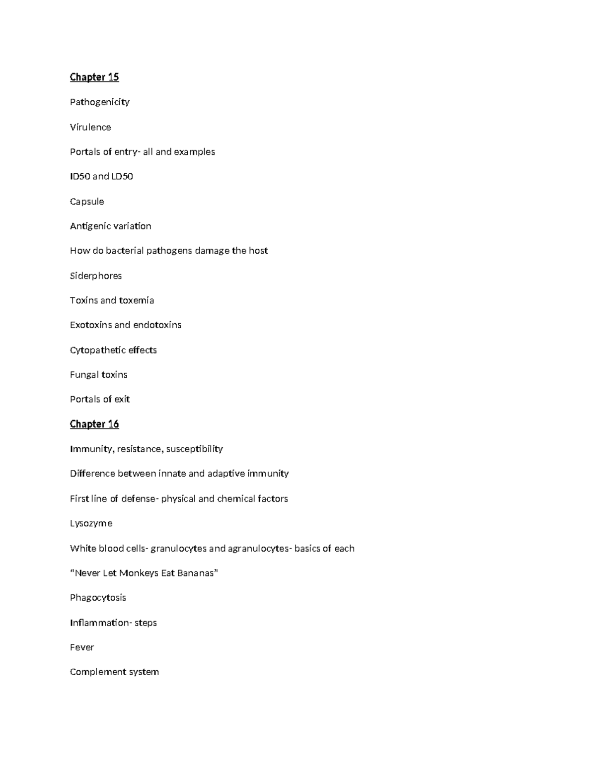 Study guide 15-20 - Chapter 15 Pathogenicity Virulence Portals of entry ...