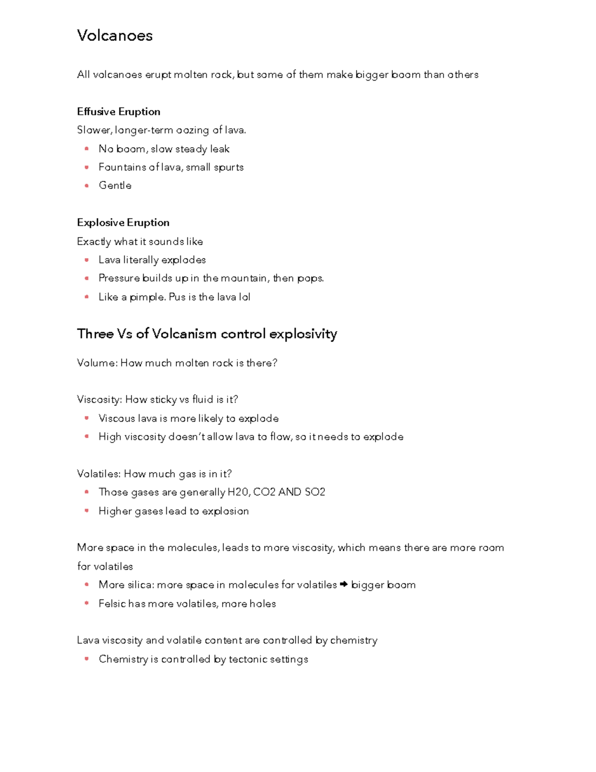 Volcanoes - Lecture notes test 3 - Volcanoes All volcanoes erupt molten ...