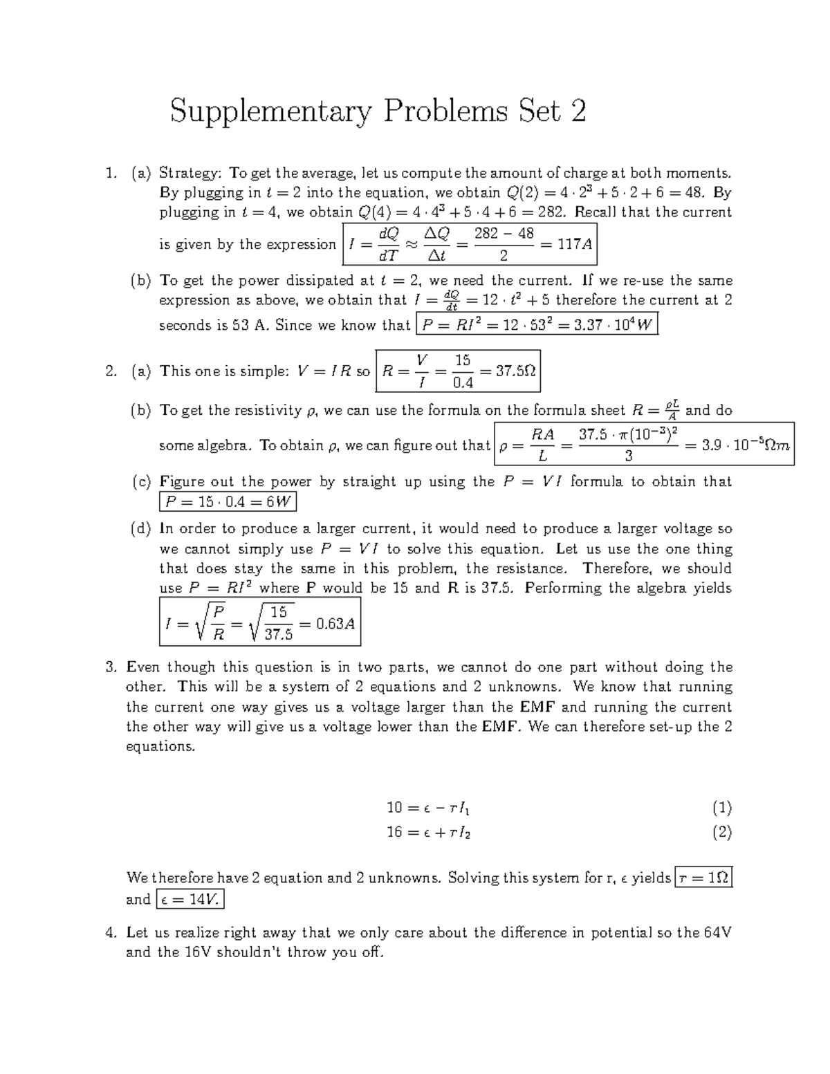 Supp2 - nyb - Supplementary Problems Set 2 (a) Strategy: To get the ...