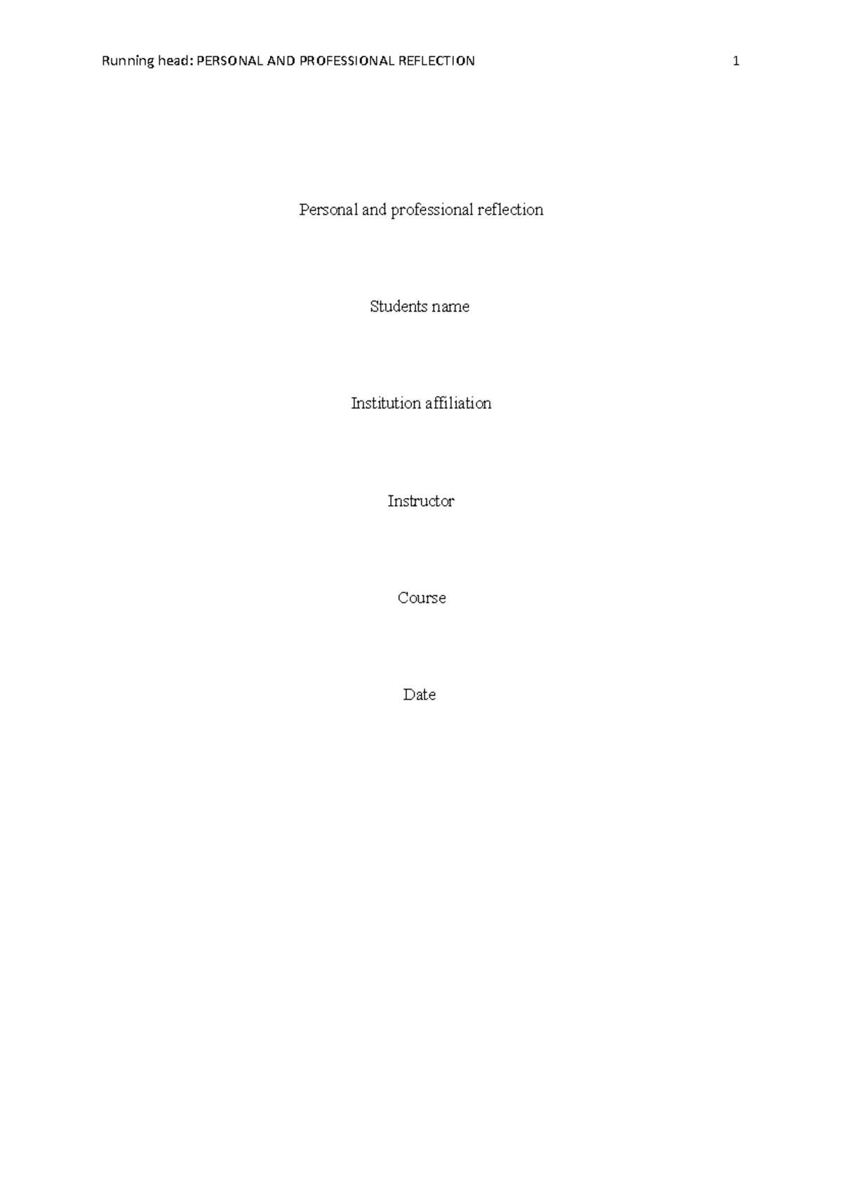 Personal and professional reflection - The police offices should give ...