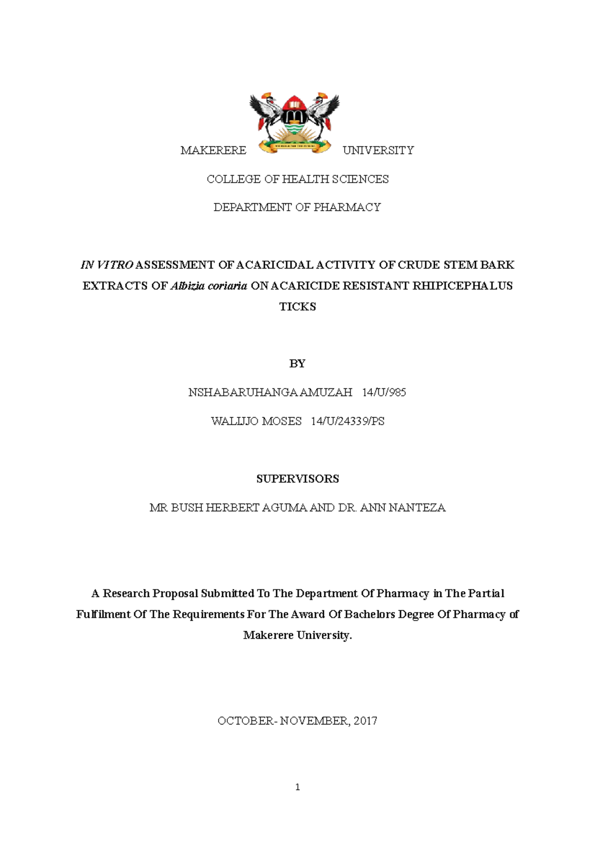 PHS 4105 Research Proposal- Amuzah and Moses - MAKERERE UNIVERSITY ...