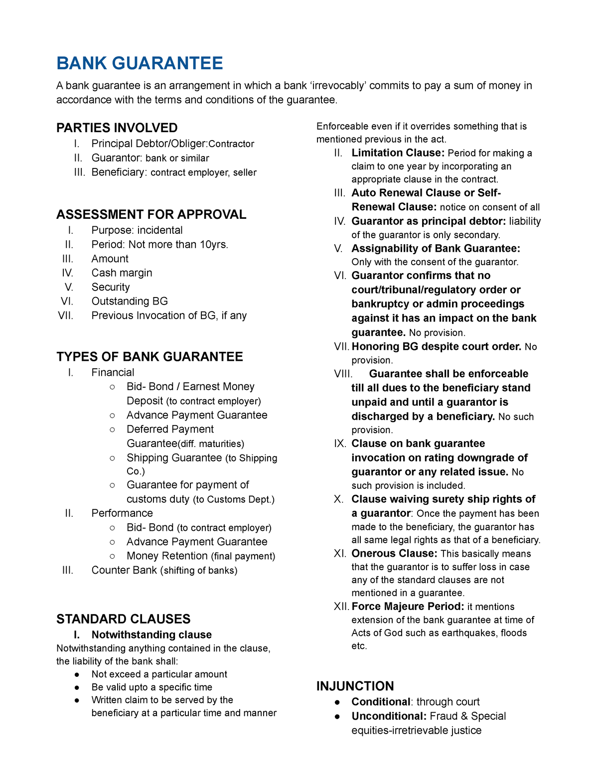 assignment of bank guarantees