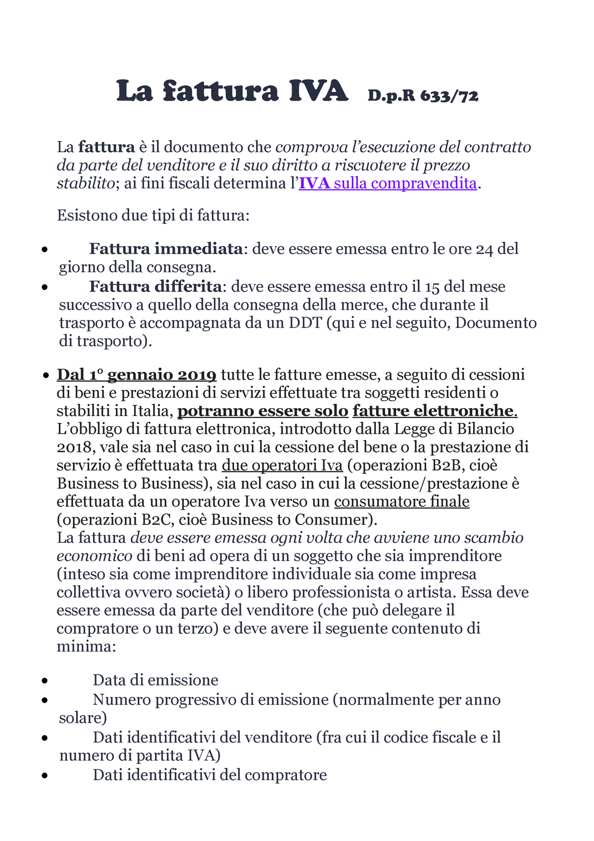 Fattura Iva Tabellare Descrittiva - LafatturaIVA D.p 6 33 / 72 La ...