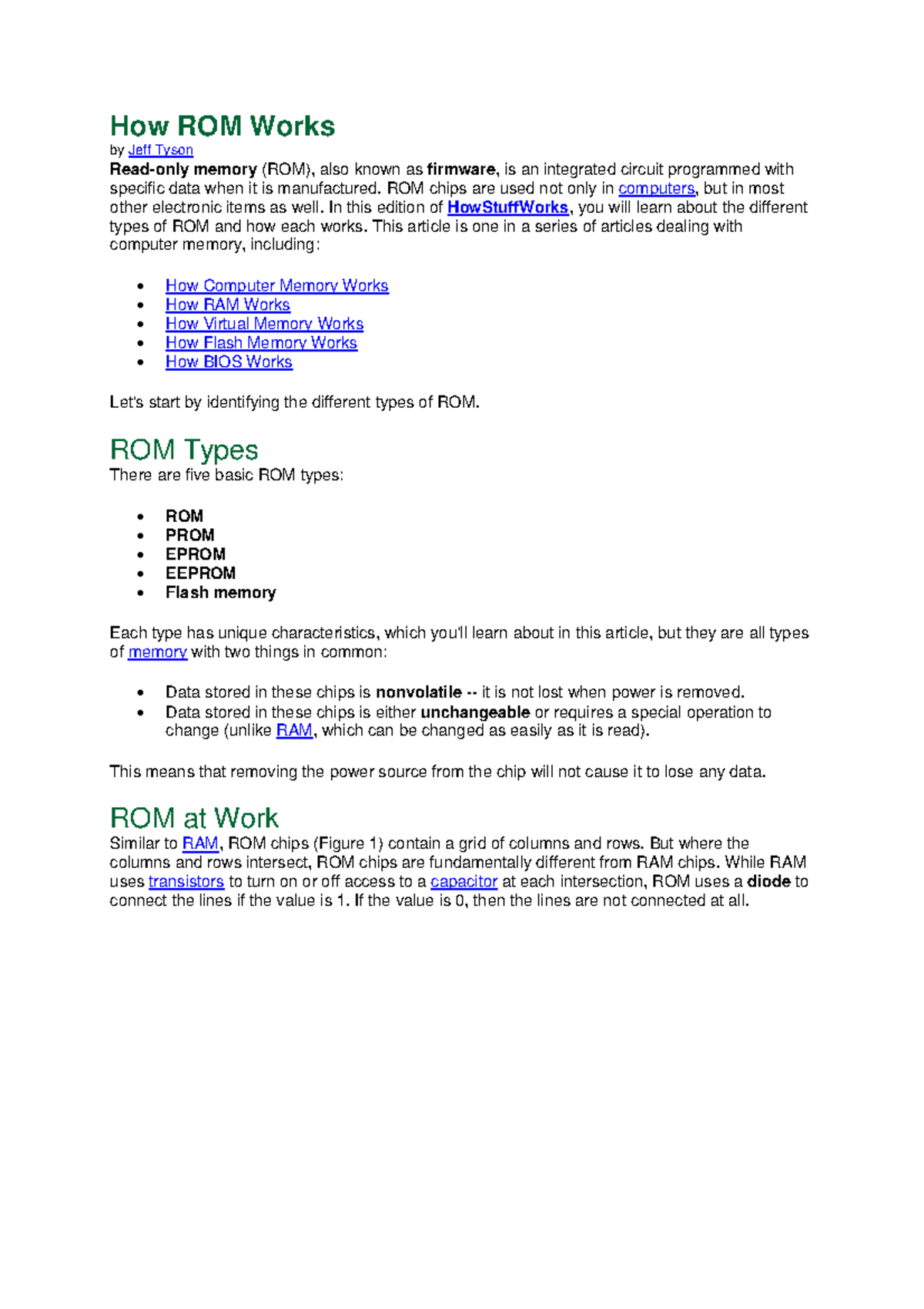 How ROM Works  HowStuffWorks