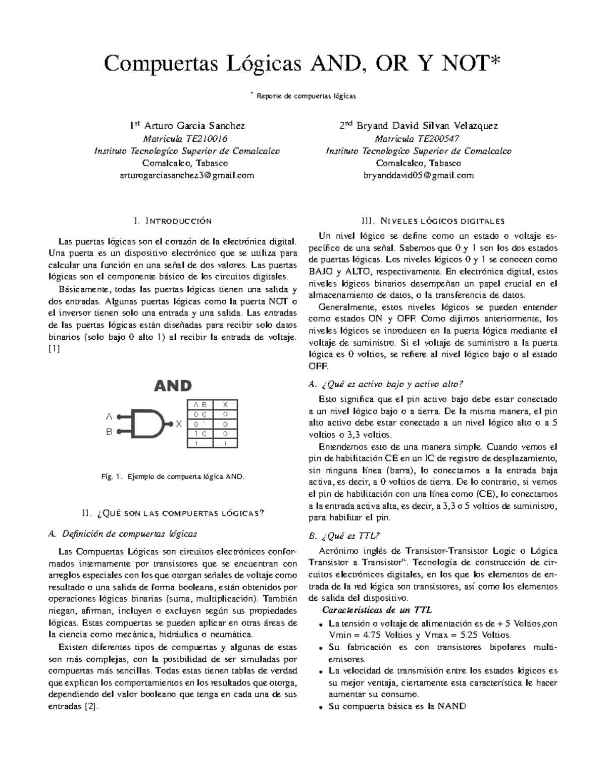 Compuertas Logicas AND OR Y NOT - Compuertas L ́ogicas AND, OR Y NOT ...