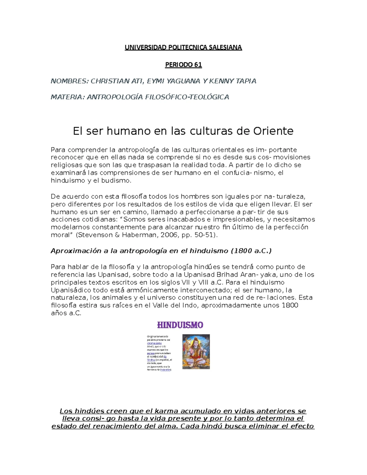 Vision del ser humano - ¿Con qué visión de ser humano me identifico ...