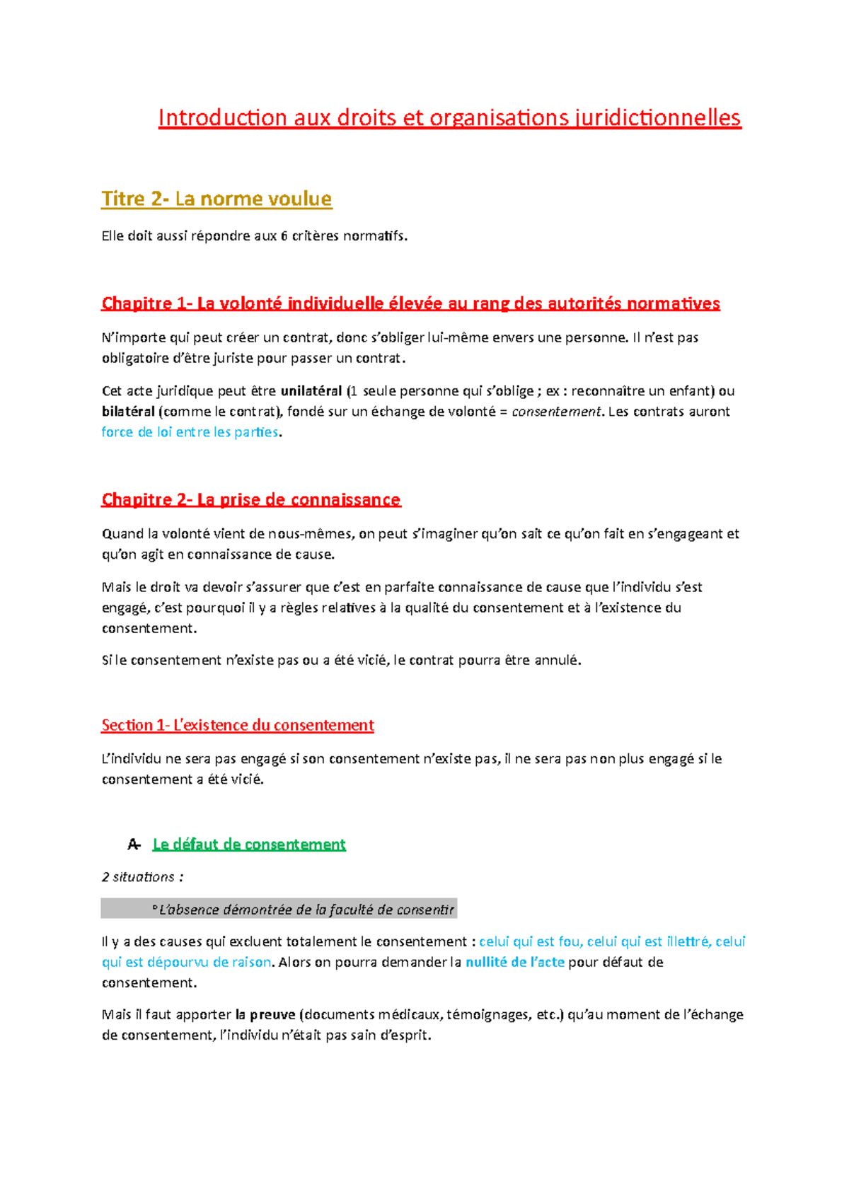 P1.Titre 2 - Partie 2 Du Cours De L1 D'introduction Au Droit Et Aux ...