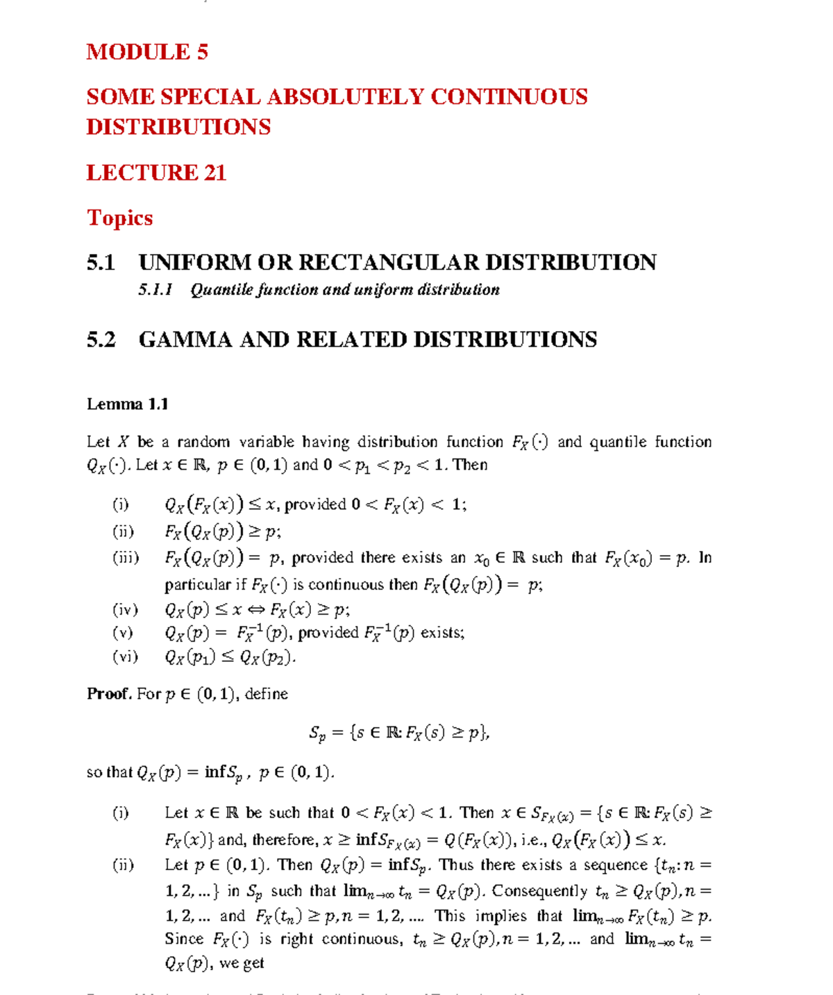 Lecture 21 - Probabiltiy and Statistics - Studocu