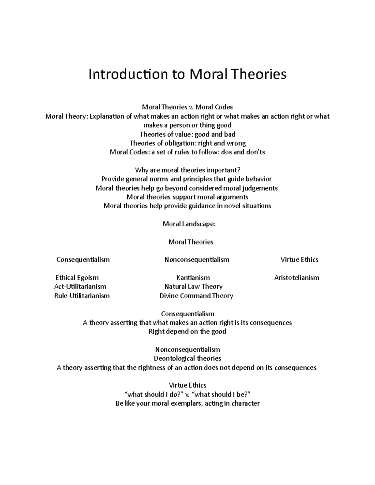 Introduction To Moral Theories Moral Codes Moral Theory Explanation