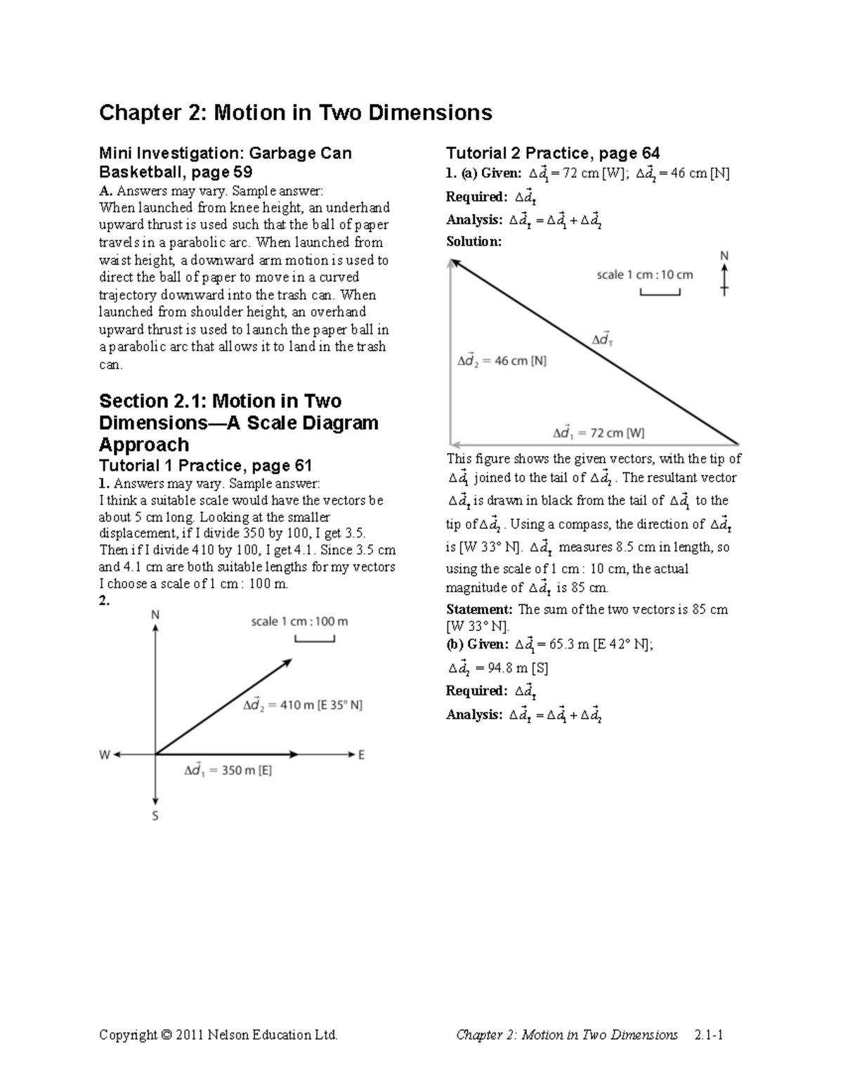 nelson physics 11 chapter 3 review solutions