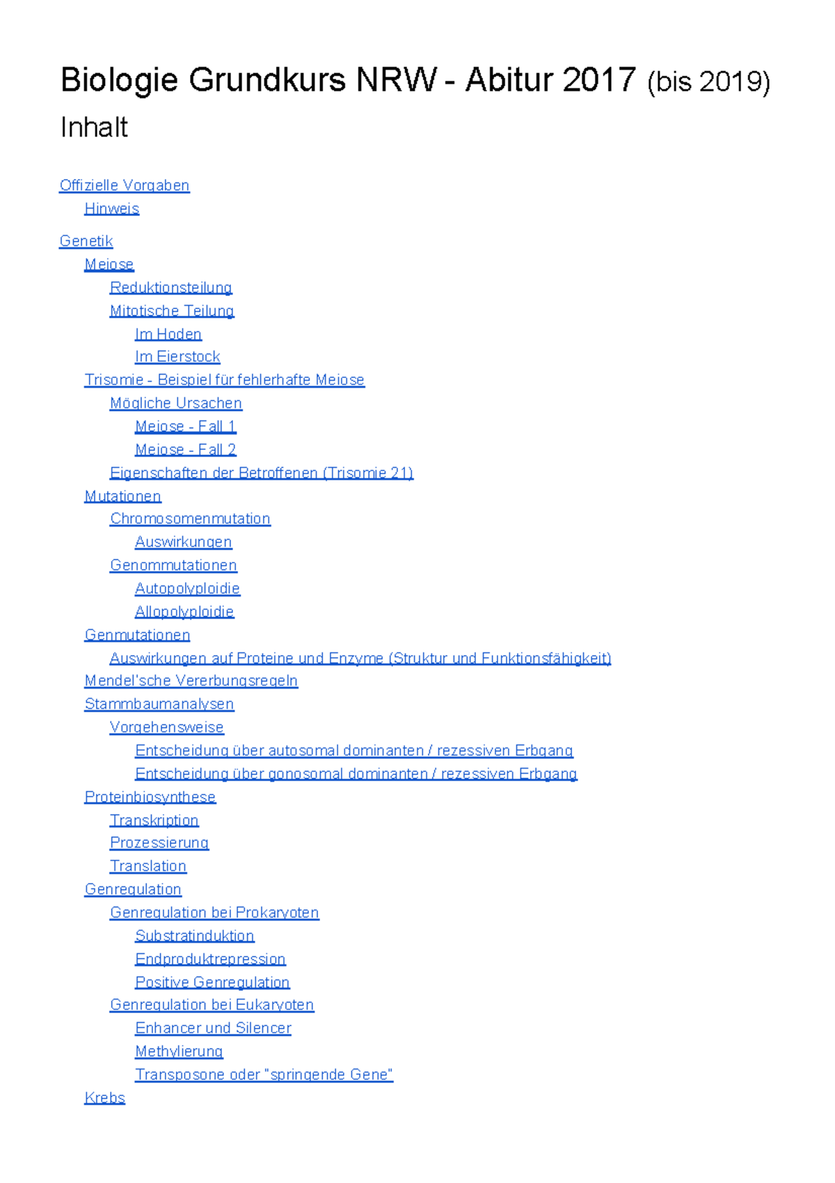 Biologie+GK+NRW+-+Abitur+2017 +bis+2019 - Biologie Grundkurs NRW