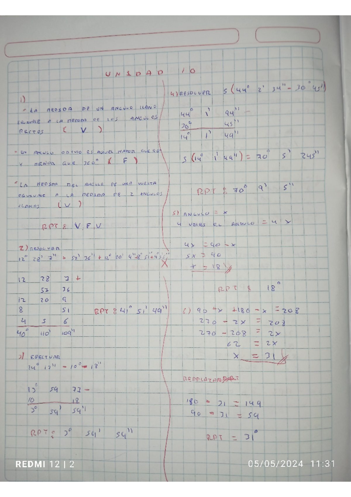 Unidad 10 - matematica - Studocu