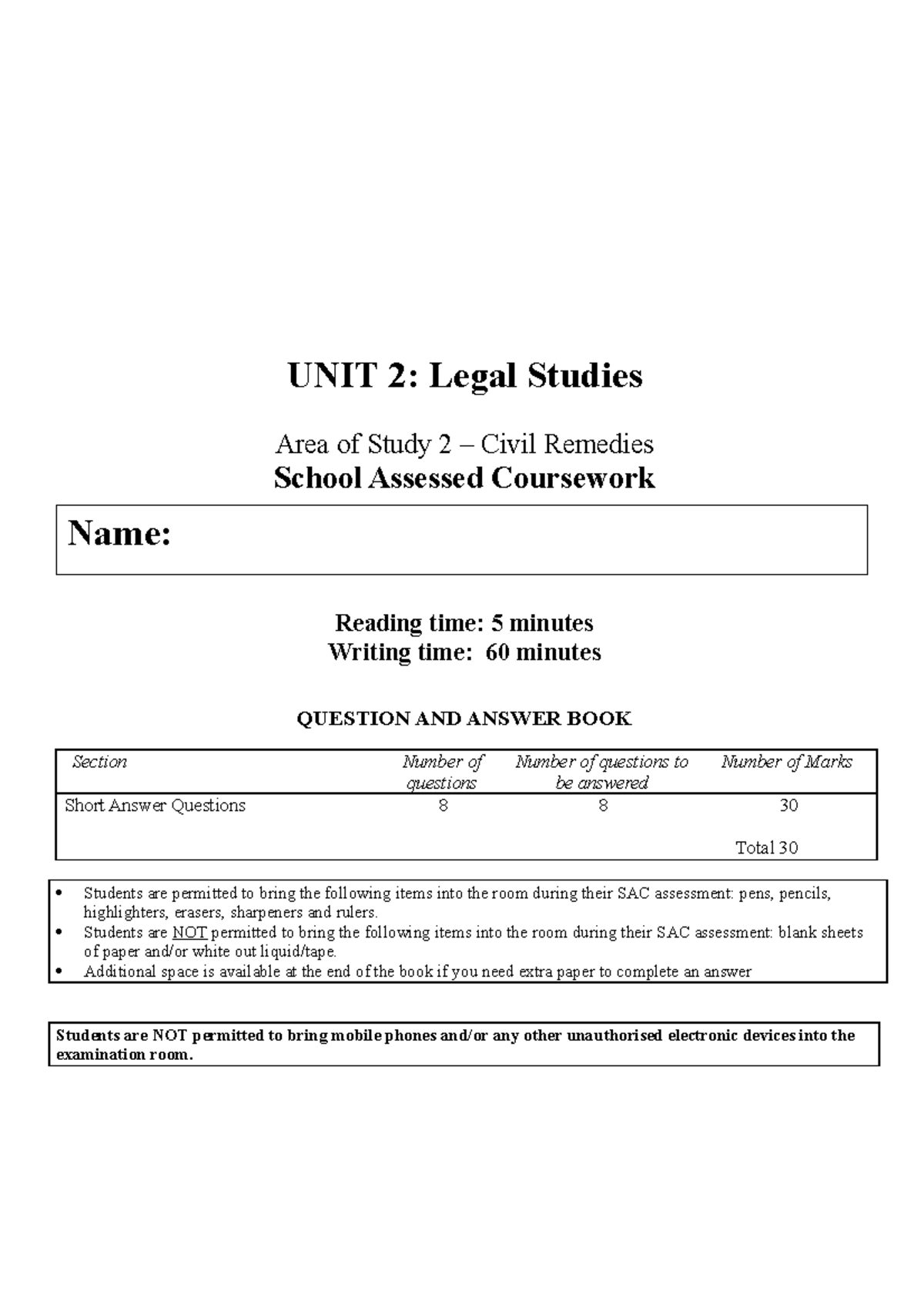 Legal Studies Unit 2AOS2SAC-1-1 - UNIT 2: Legal Studies Area Of Study 2 ...