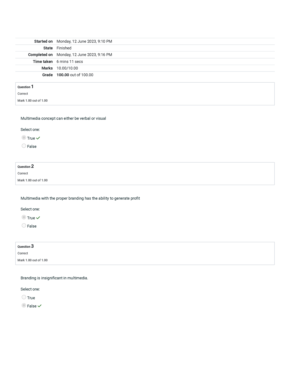 Prelim Quiz 1 Attempt review - Started on Monday, 12 June 2023, 9:10 PM ...