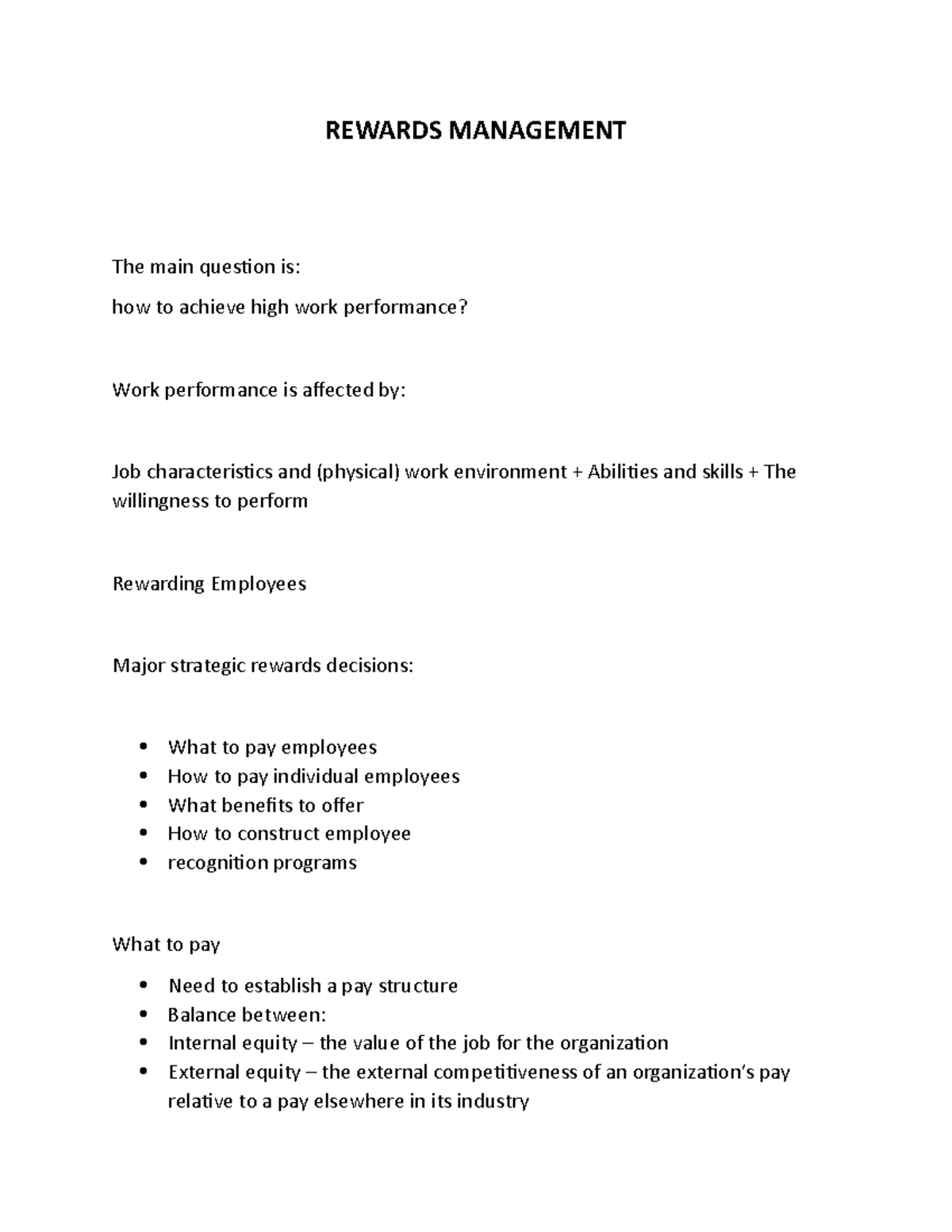 Rewards Management - REWARDS MANAGEMENT The main question is: how to ...