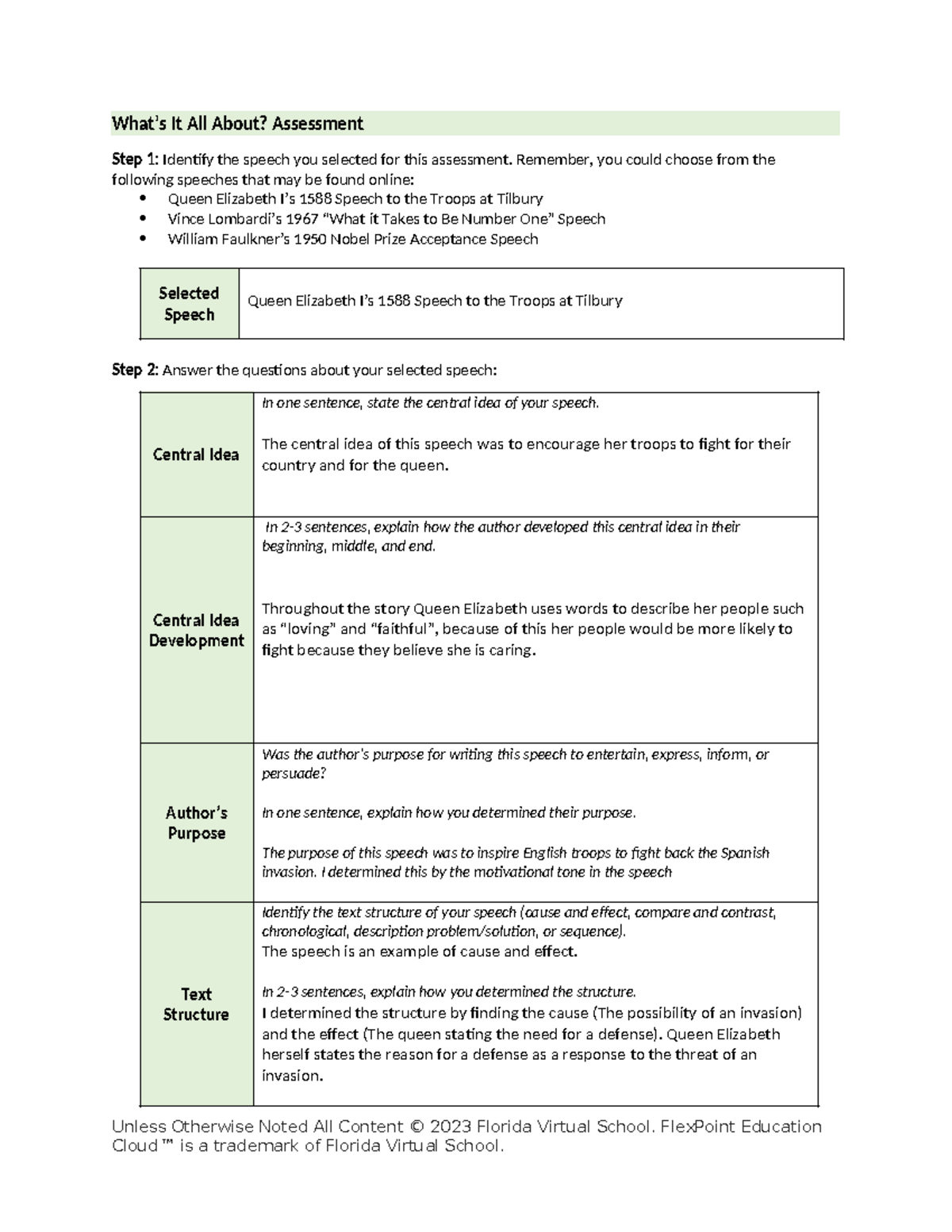 Whats It All About Assessment - What’s It All About? Assessment Step 1 