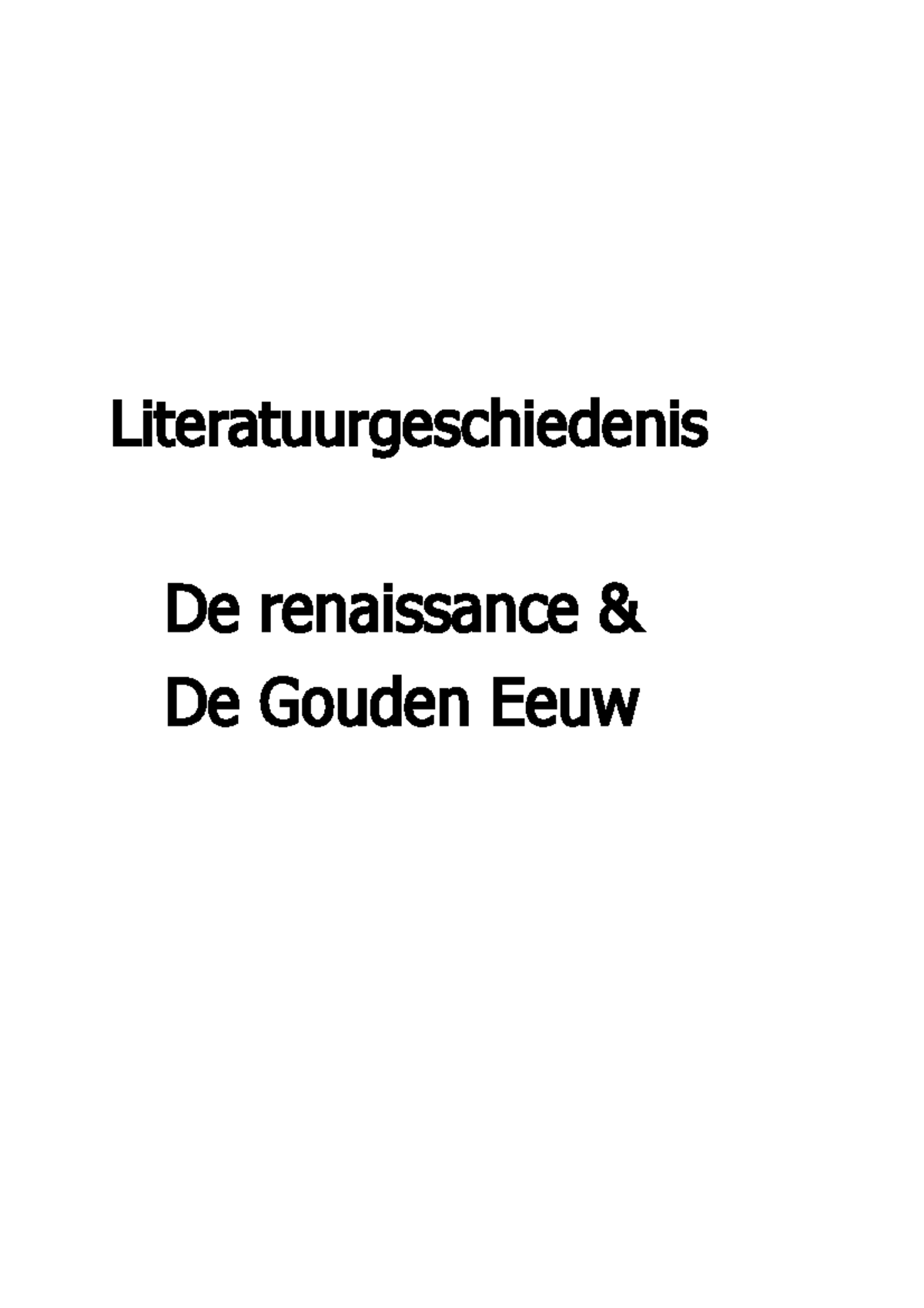 Literatuurgeschiedenis Van Nederlands - Literatuurgeschiedenis De ...