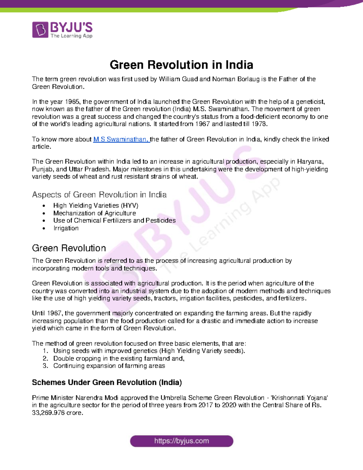 Green Revolution Green Revolution In India SOCIO1000 Yorku Studocu