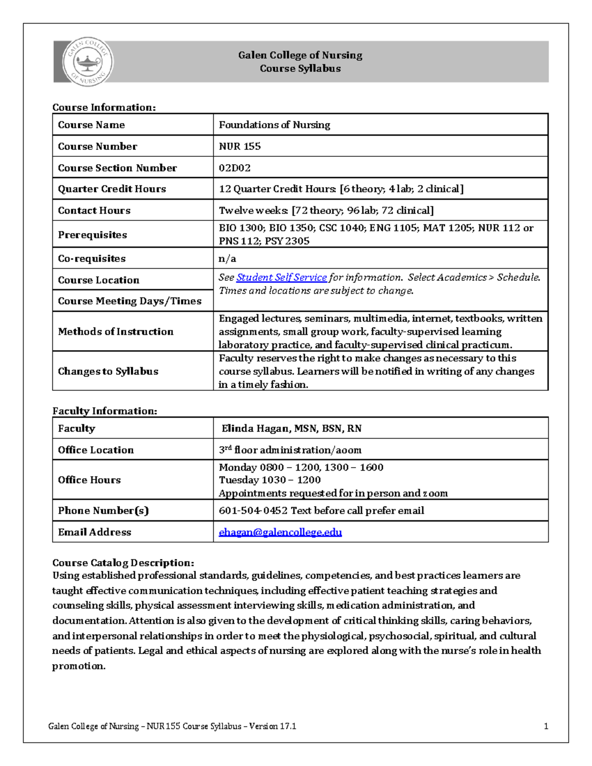 course sequence nursing uottawa