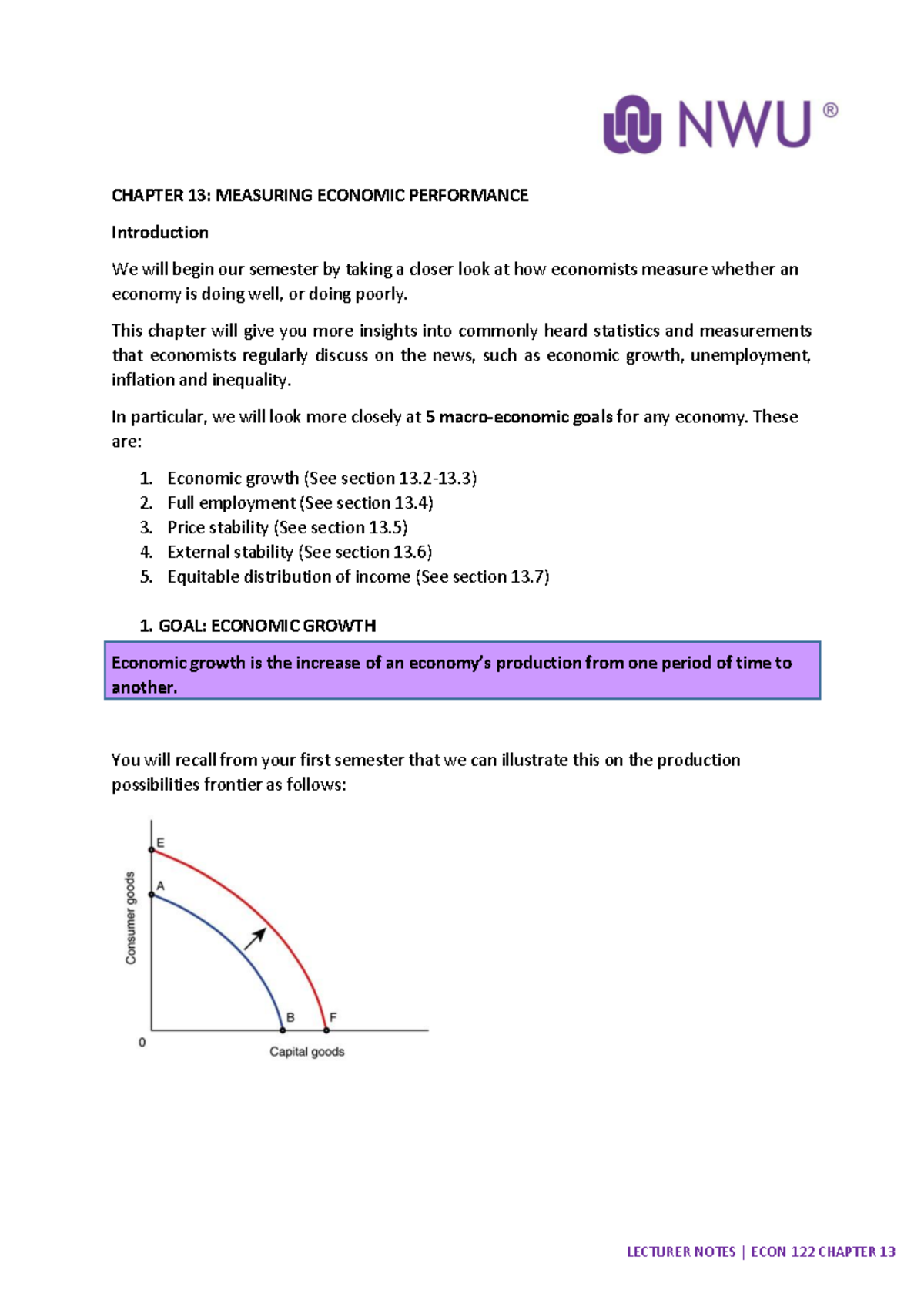 Chapter+13 Notes English - Economic growth is the increase of an ...