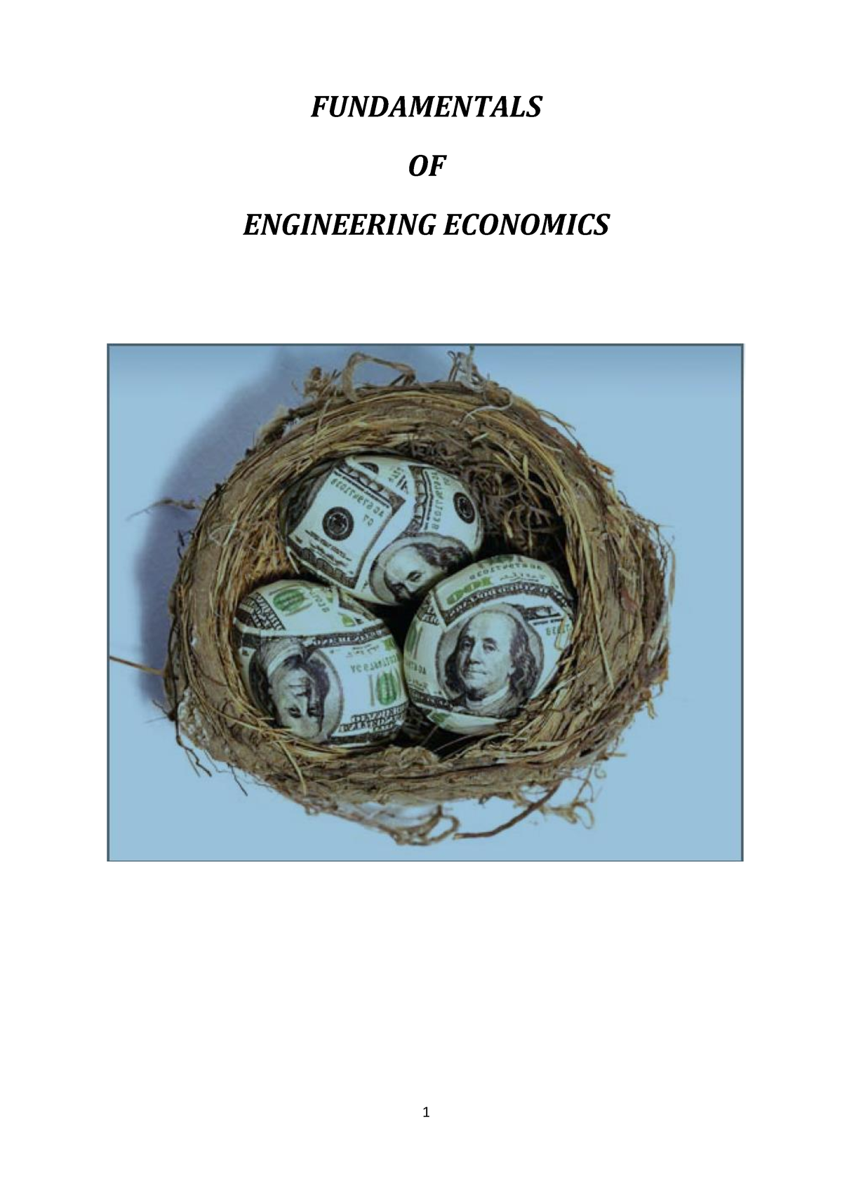 Engineering Economics Lecture Notes - FUNDAMENTALS OF ENGINEERING ...