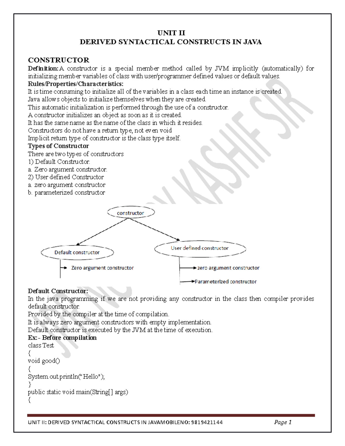 Chapter 2 - Lecture notes - UNIT II DERIVED SYNTACTICAL CONSTRUCTS IN ...