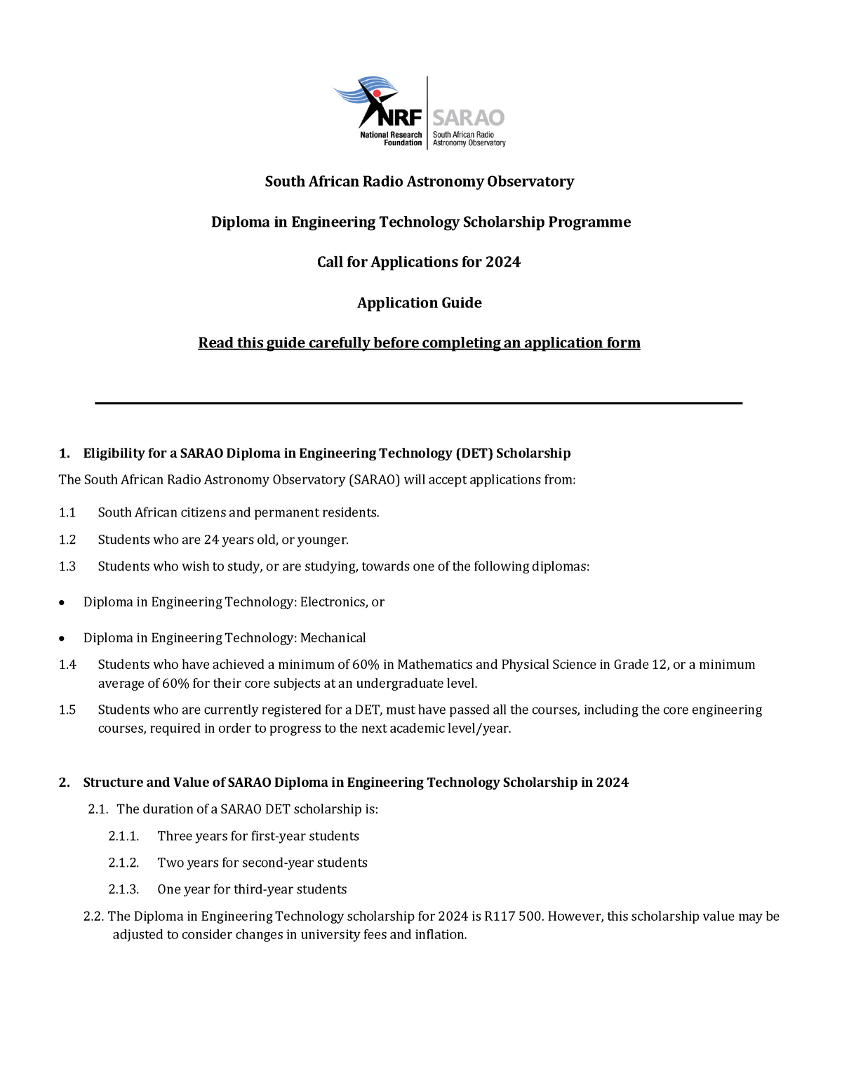 Sarao HCD Diploma in Engineering Technology Scholarship Programme 2024