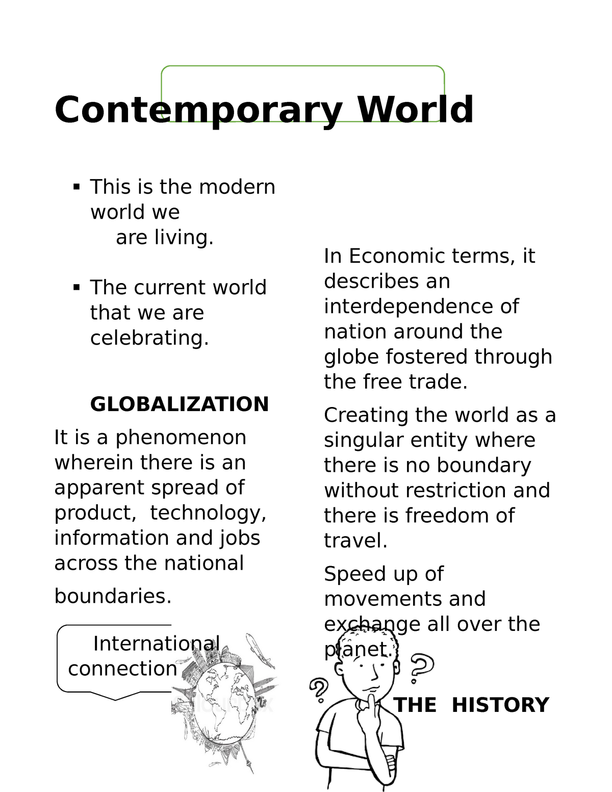 contemporary world example