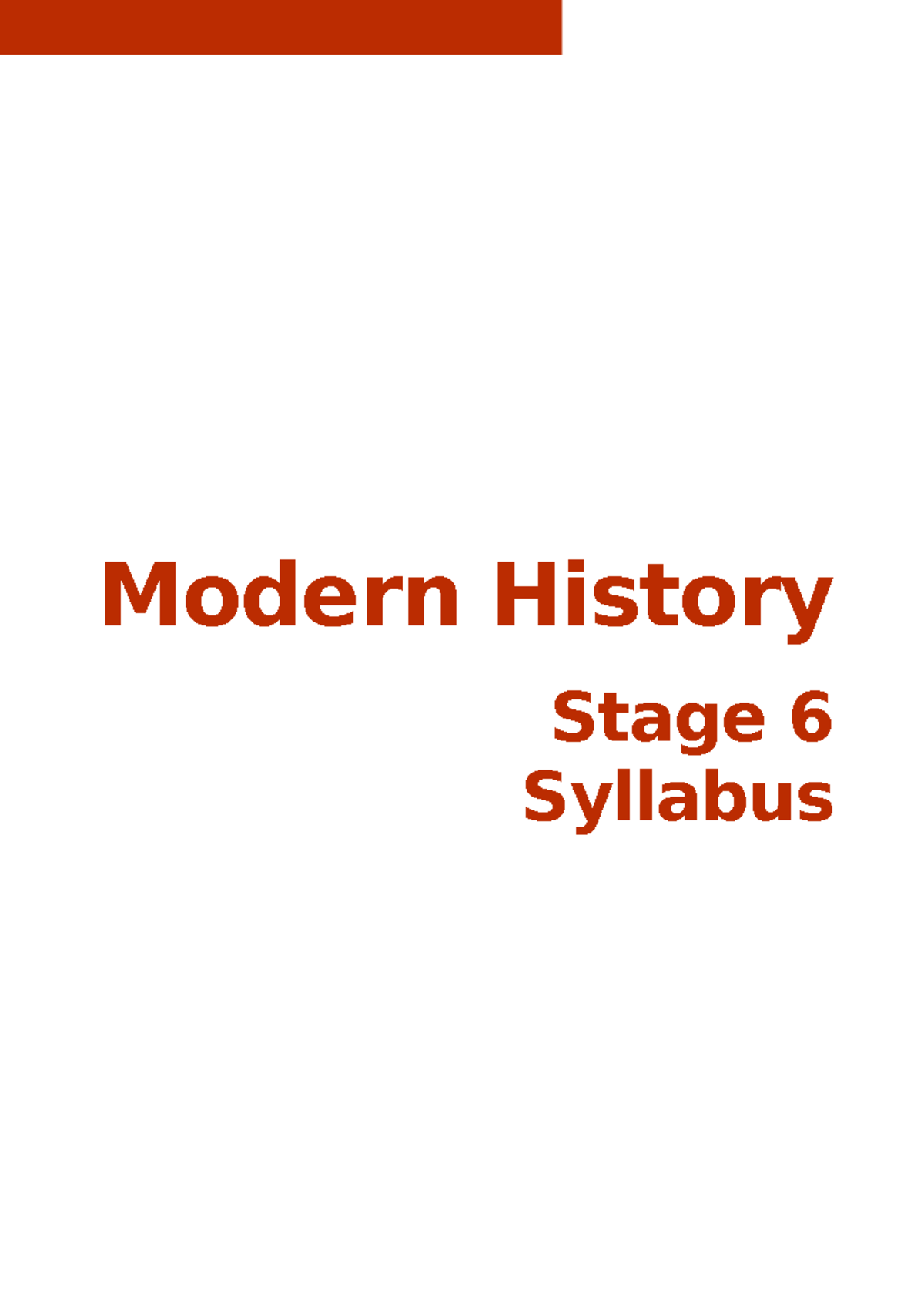 Modern History Stage 6 Syllabus 2017 - NSW Syllabus For The Australian ...