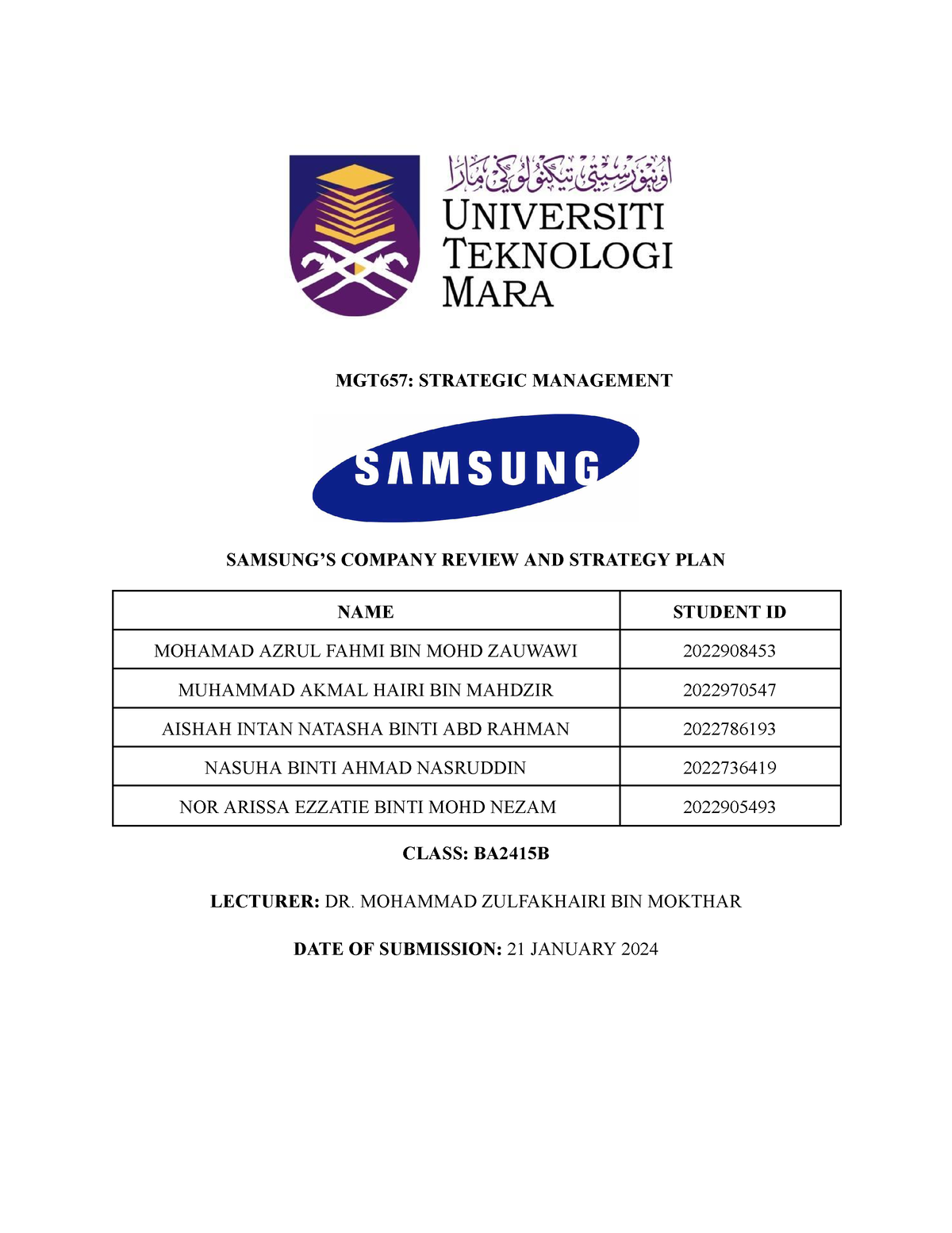 mgt657 group assignment petronas