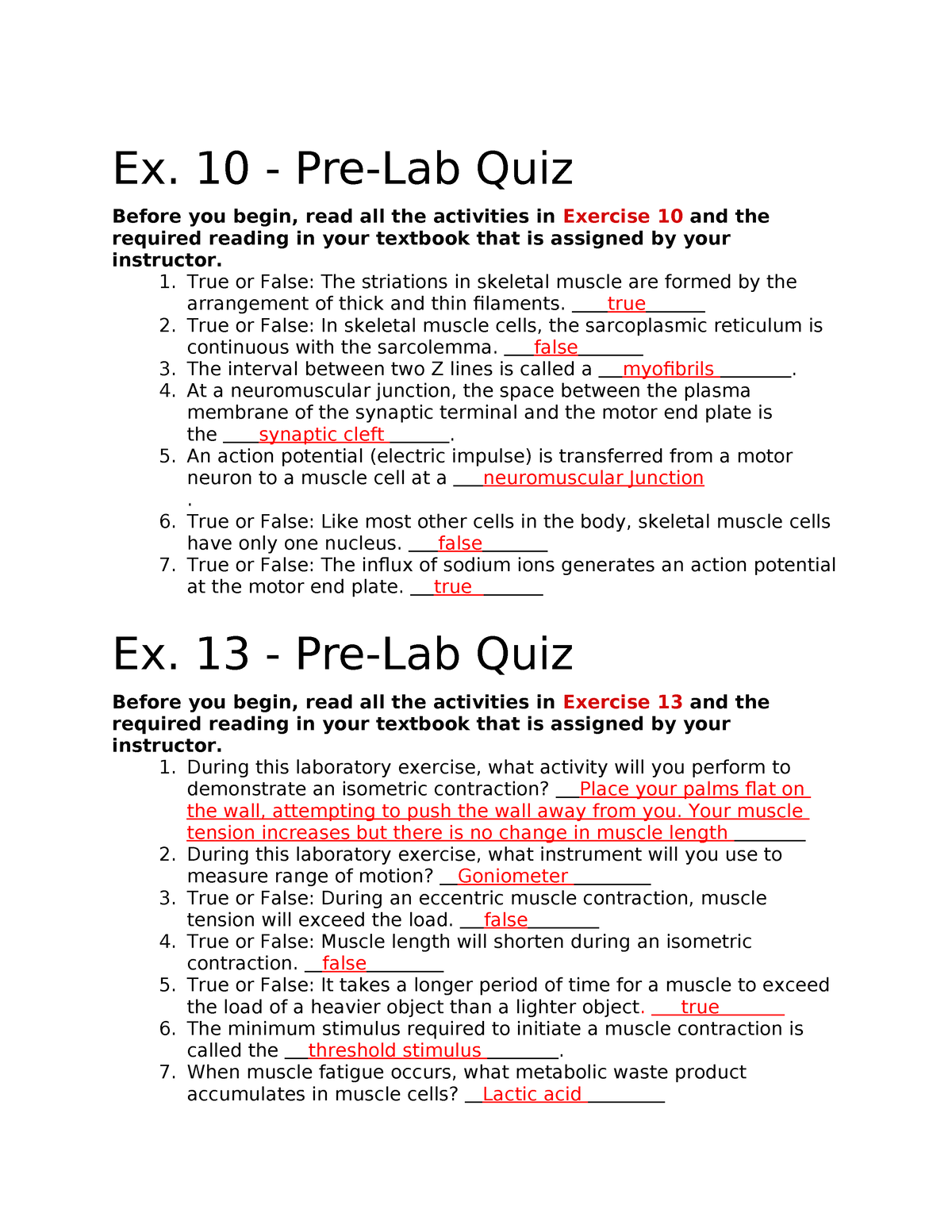 Pre Lab Quiz Ex 10 - Notes - Ex. 10 - Pre-Lab Quiz Before You Begin ...