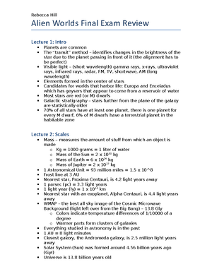 Midterm Study Guide - AS 105 Midterm Information And Study Guide Exam ...