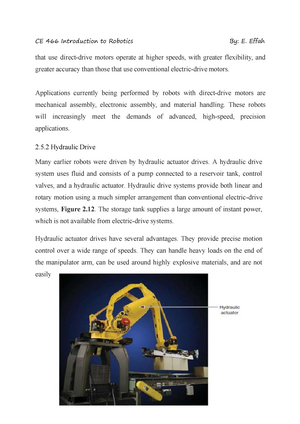 Introduction To Robotics Lecture Notes 1 - I TABLE OF CONTENTS CHAPTER ...