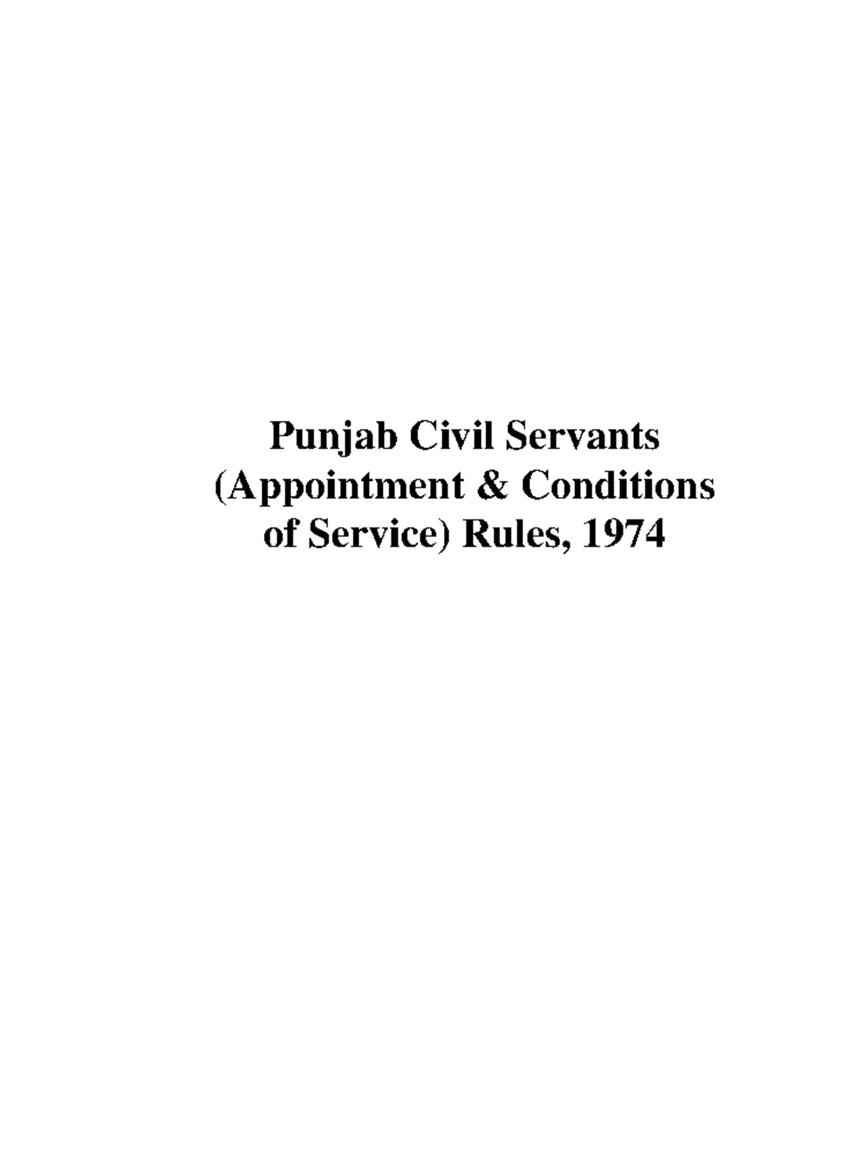 02 ACS 1974 Civil servant Service rules Punjab Civil Servants (Appointment & Conditions of
