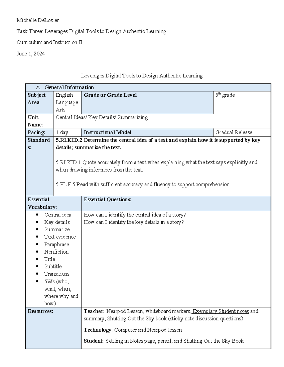 Task Three Leverages Digital Tools to Design Authentic Learning ...