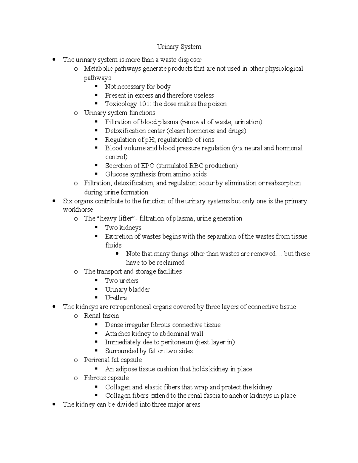 Urinary - Lecture notes 7 - Urinary System The urinary system is more ...