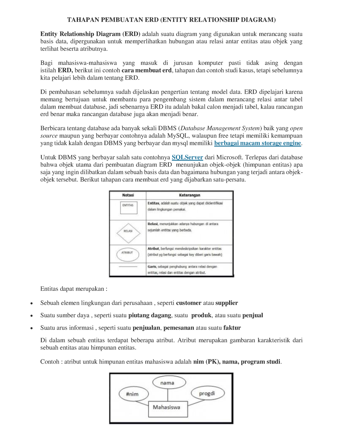 Tahapan Pembuatan ERD Materi 05 - TAHAPAN PEMBUATAN ERD (ENTITY ...