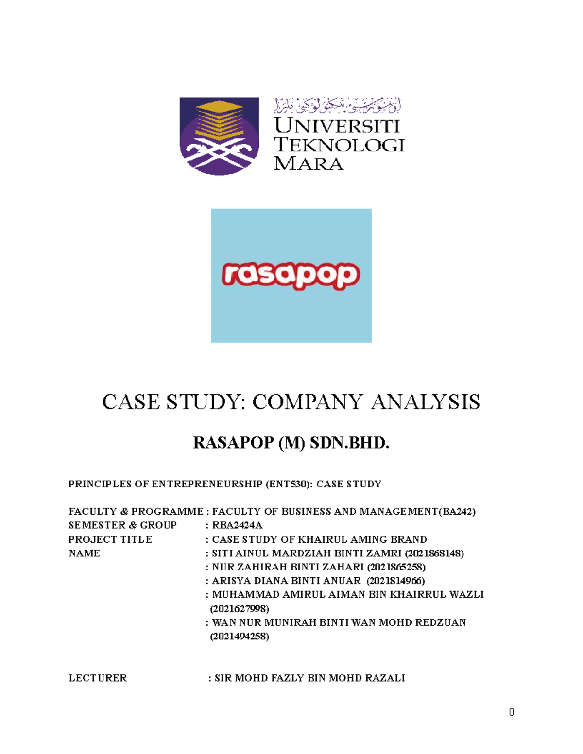 executive summary case study ent530