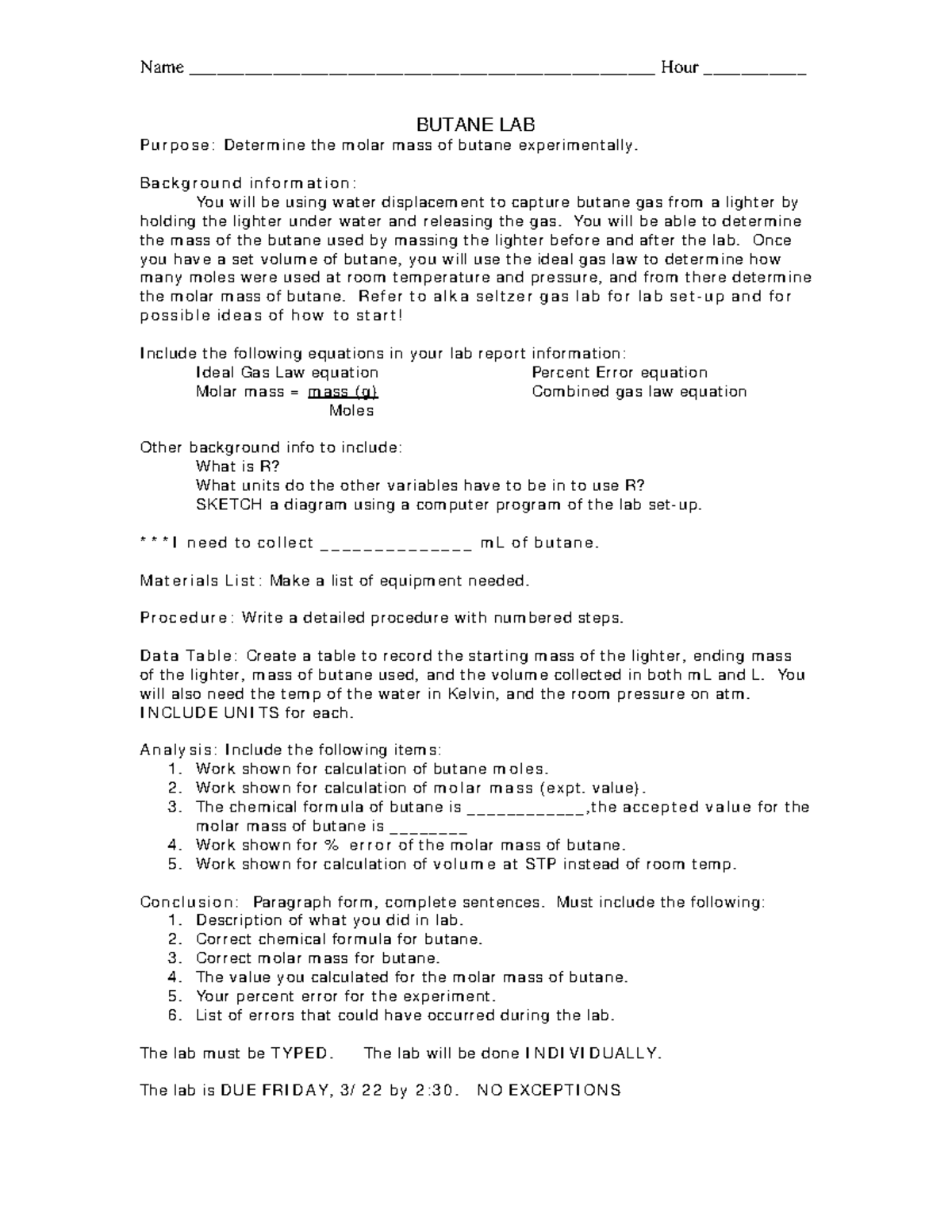 Butane LAB2013 lab report Name