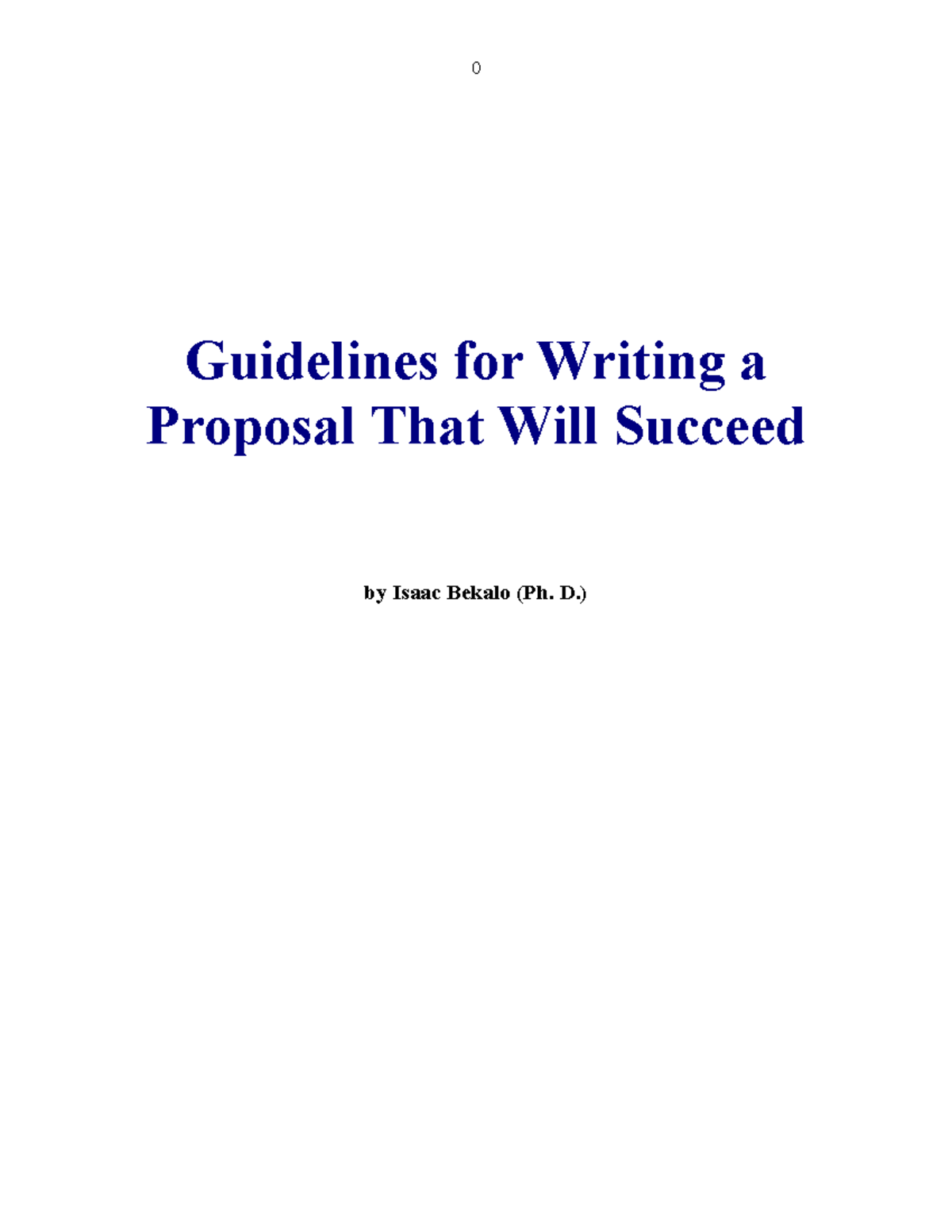 3Guidelinesfor Writinga Proposal That Will Succeed - Guidelines For ...