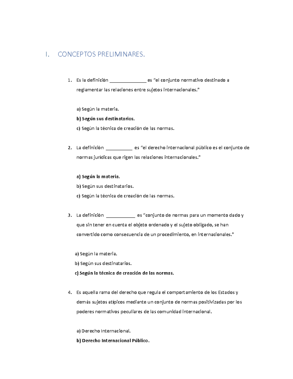 GUIA DE Interncaional opcion - I. CONCEPTOS PRELIMINARES. Es la ...