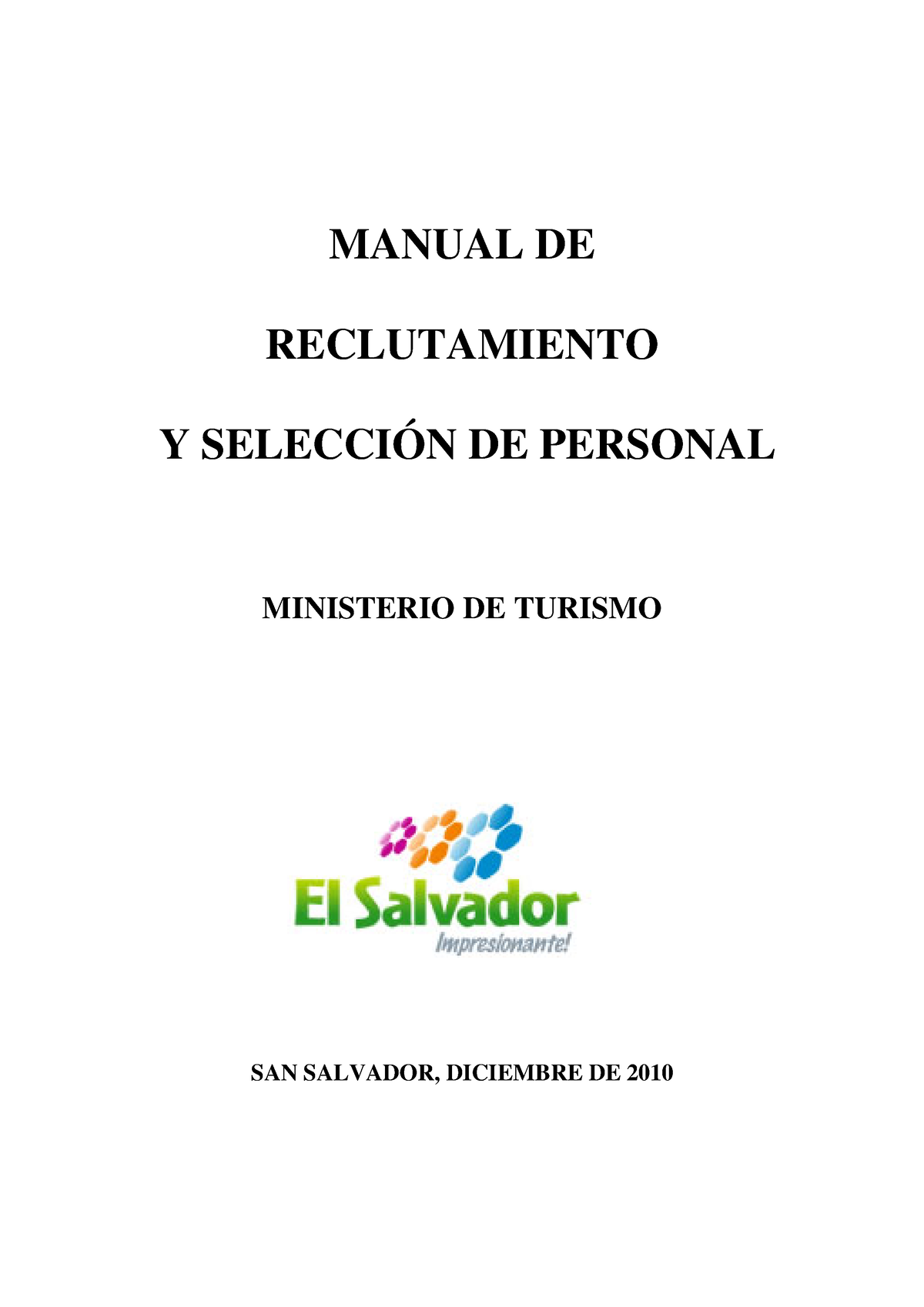 Manual DE Reclutamiento Y Selección DE Personal - MANUAL DE ...